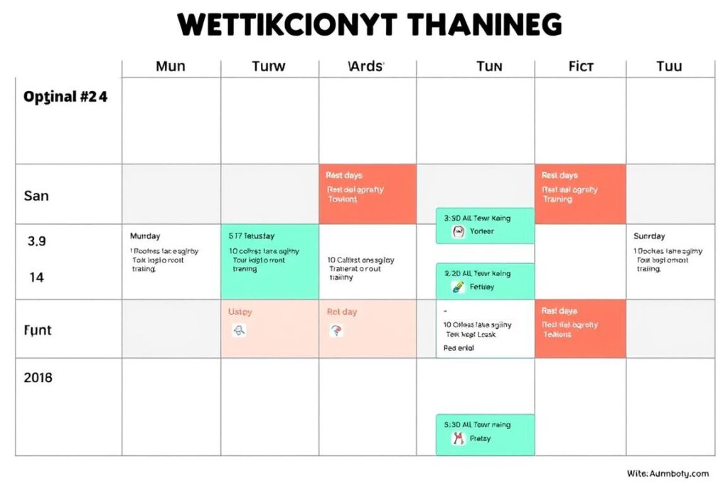 Kalender latihan circuit training menunjukkan frekuensi optimal