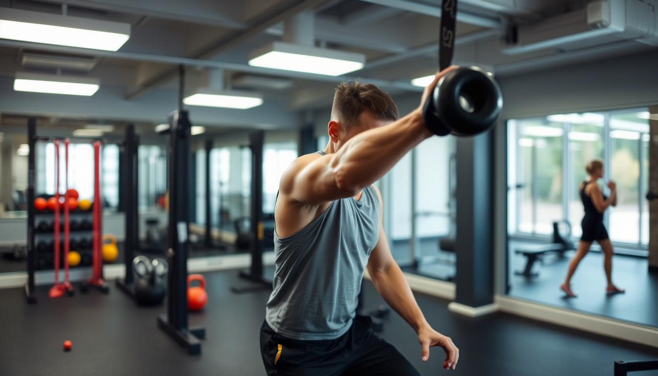 Seseorang melakukan circuit training dengan berbagai gerakan untuk meningkatkan ketahanan otot